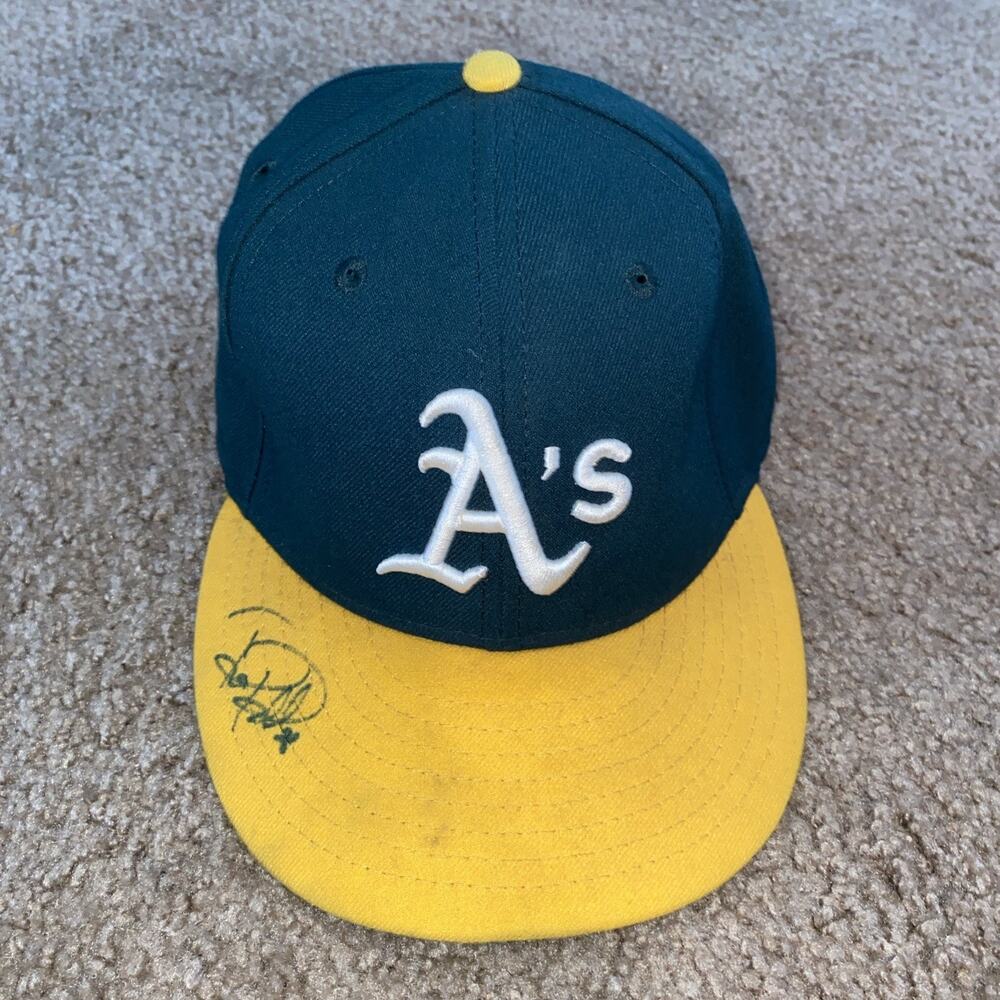 Signed A’s Hat On Field Hat 7 3/8 Baseball